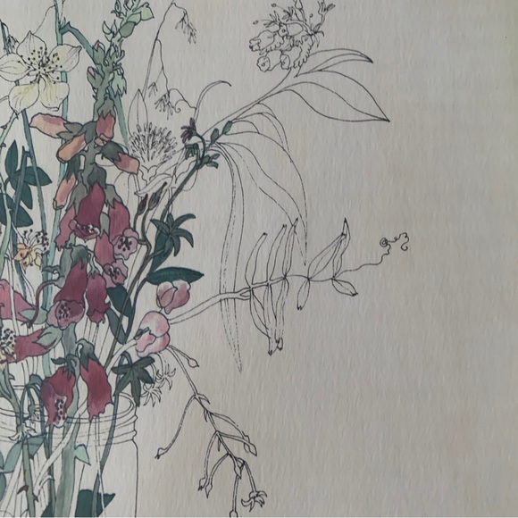 Mary Lou Goertzen Litho Foxglove,Vetch,Blackberry Blossoms/Comfrey 17”x13” - Picture 12 of 14